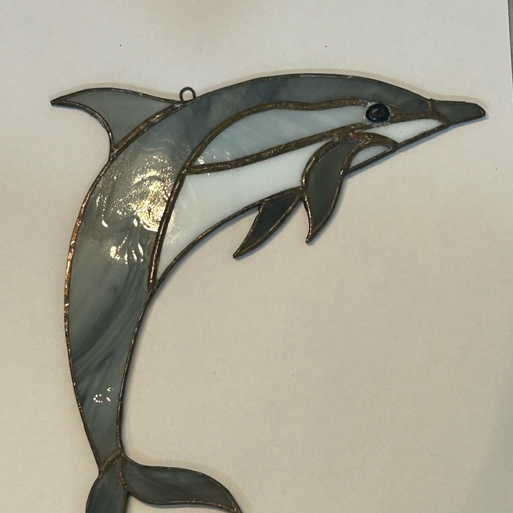 Stained Glass Dolphin Suncatcher